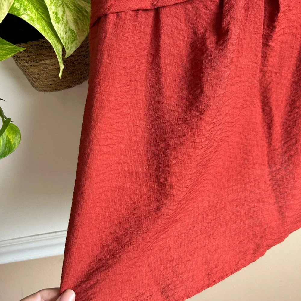 Simply Vera Vera Wang Rust Red Twist Front Smocked Back Camisole Top XXL - Picture 6 of 8